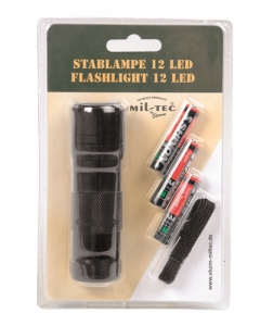Stablampe 12 LED (3AAA) schwarz