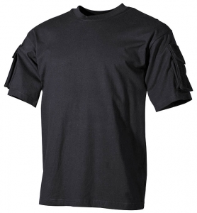 T-Shirt mit Ärmeltaschen, schwarz