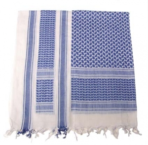PLO-Tuch - Shemagh, weiß-blau