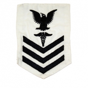 US Aufnäher Navy Petty Officer First Class weiß